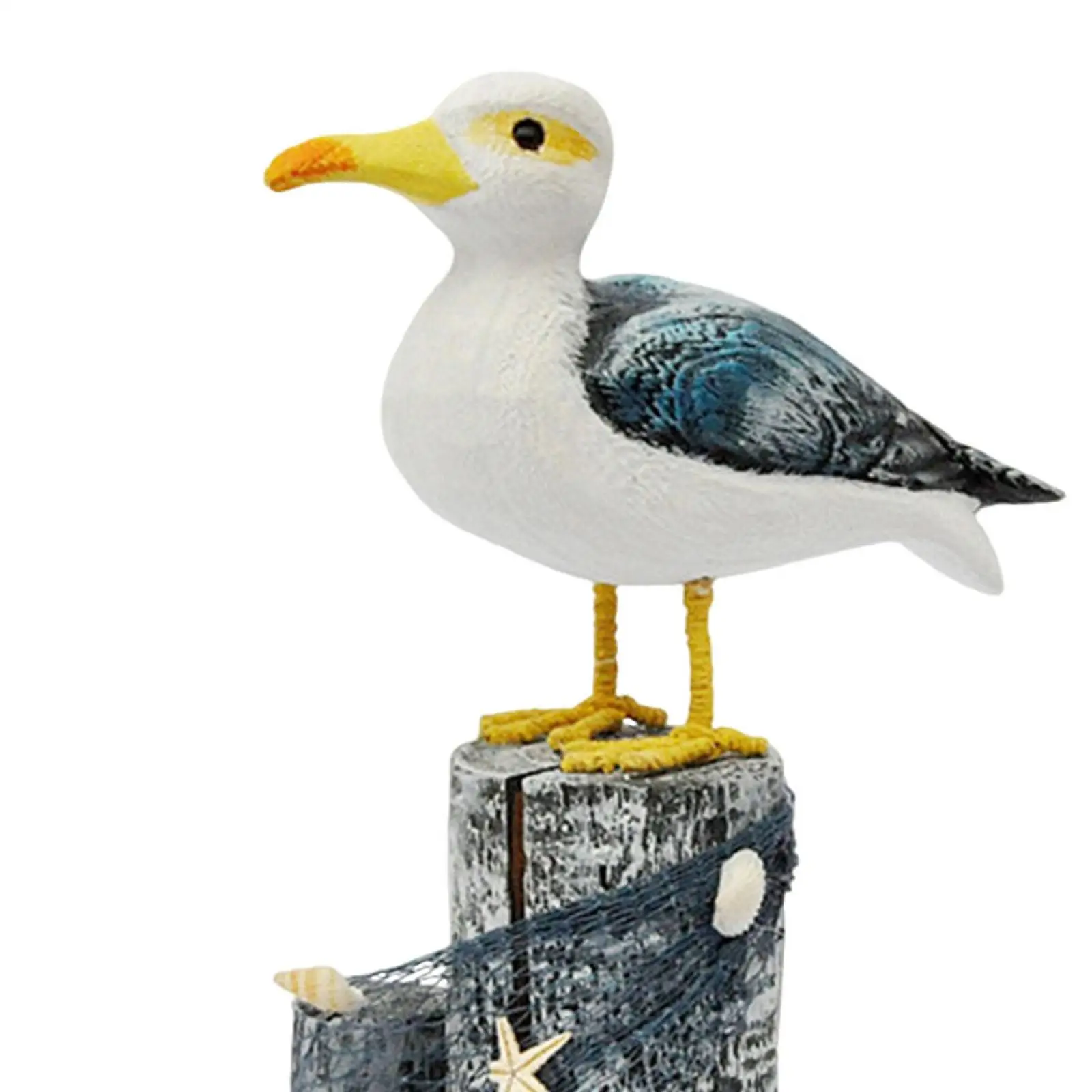 Wooden Seagull Figurine Nautical Home Decor Rustic Coastal Beach Decor for Office Lake or Beach House Housewarming Gift
