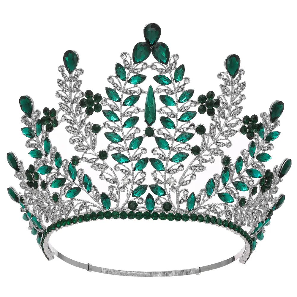 Große königliche Kristall-Haarkrone, Braut-Tiaras, Königin-Kopf, Schmuck, Festzug, Abschlussball, Diadem, Kopfschmuck, Bühnenshow-Zubehör