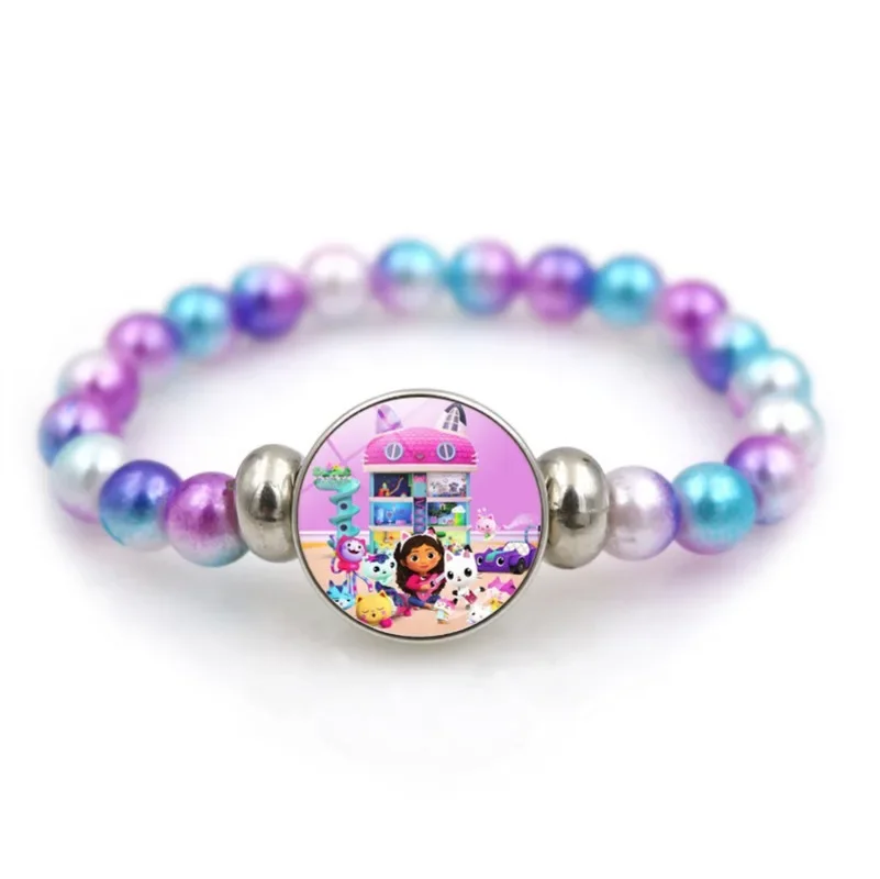 Gabby pulsera de casa de muñecas, pulsera con cuentas de moda, accesorios de joyería de Anime de dibujos animados, regalo de cumpleaños para niños y