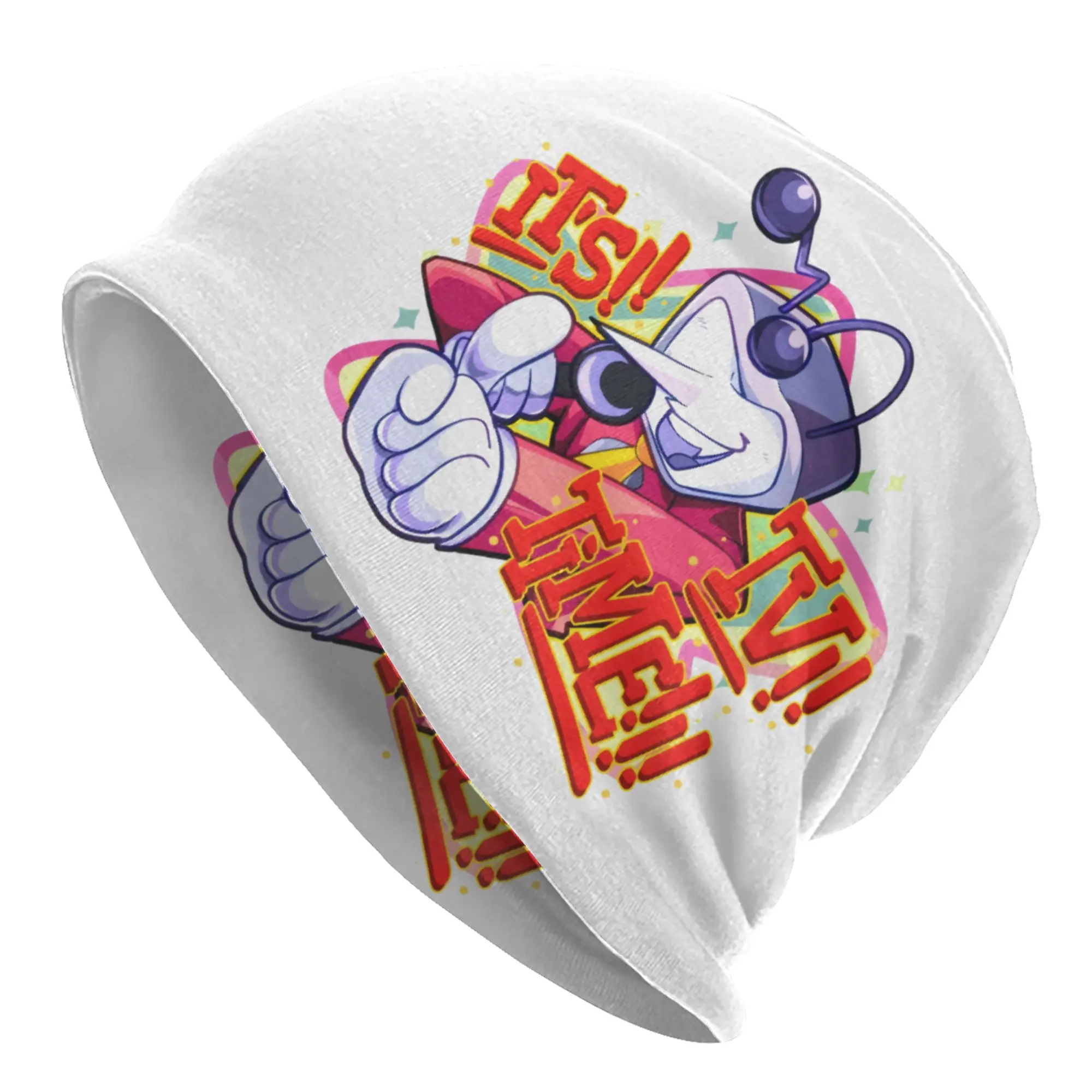 Computer Game D-Deltarune It's TV Time  Bonnet Hats  Fashion Knitted Hat For Men Women Warm Winter  Skullies Beanies Caps