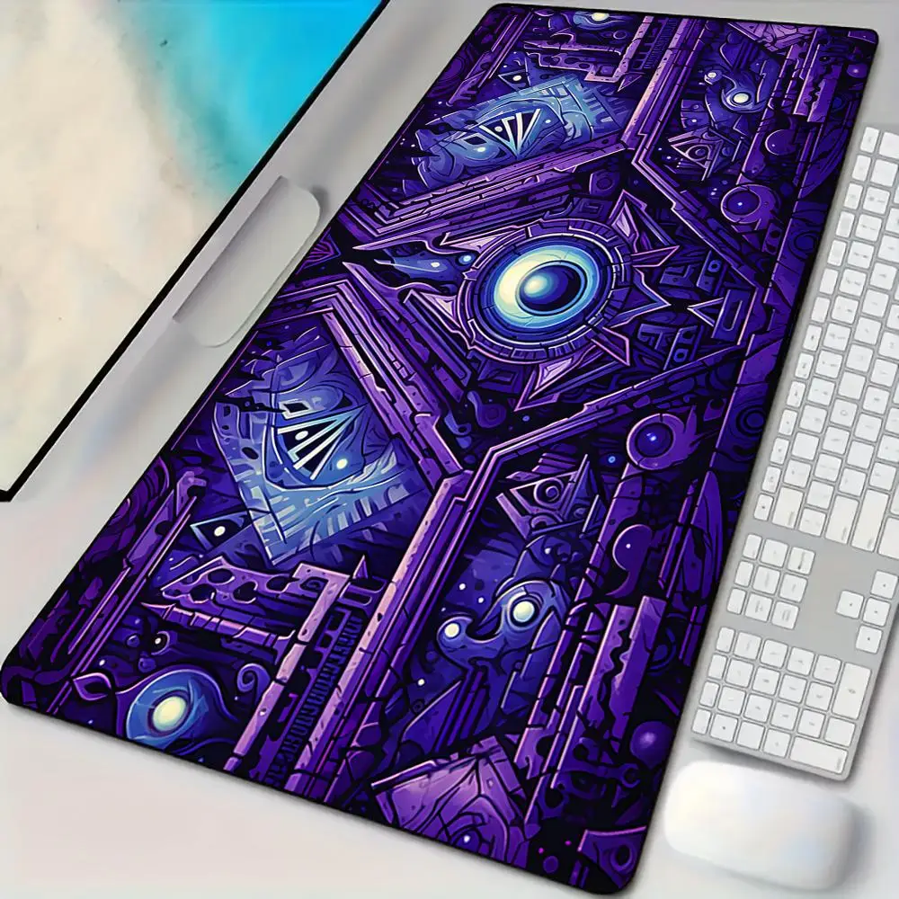 Mysterieuze Rune Eye muismat Bureaumat met gestikte randen Natuurlijke rubberen basis pc-accessoires Gamingmat Desktopdecoratie