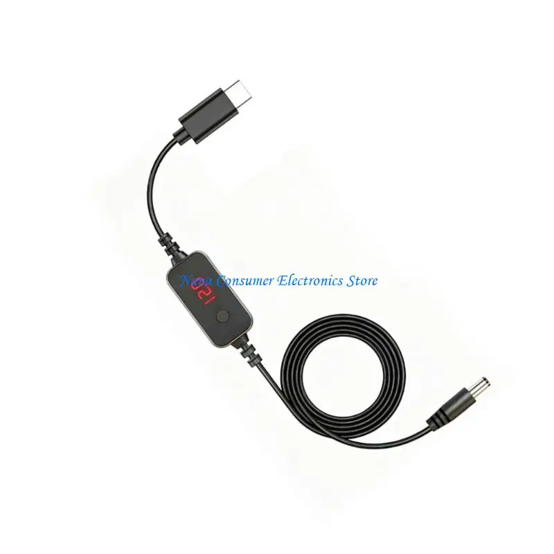 G7NE Type C Power to Round-Port DC5525 Cable, Screen Unit, 9V 12V 15V 20V Output, 5.5 X 2.5Mm Port End, 65W for Shared Use