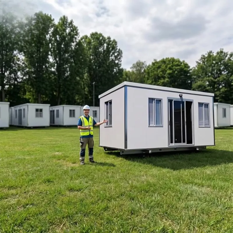 Tourist Resort Foldable Prefab House Landscape Matching Exterior Design Wind Rain Resistant Modular Cabin For Scenic Supporting