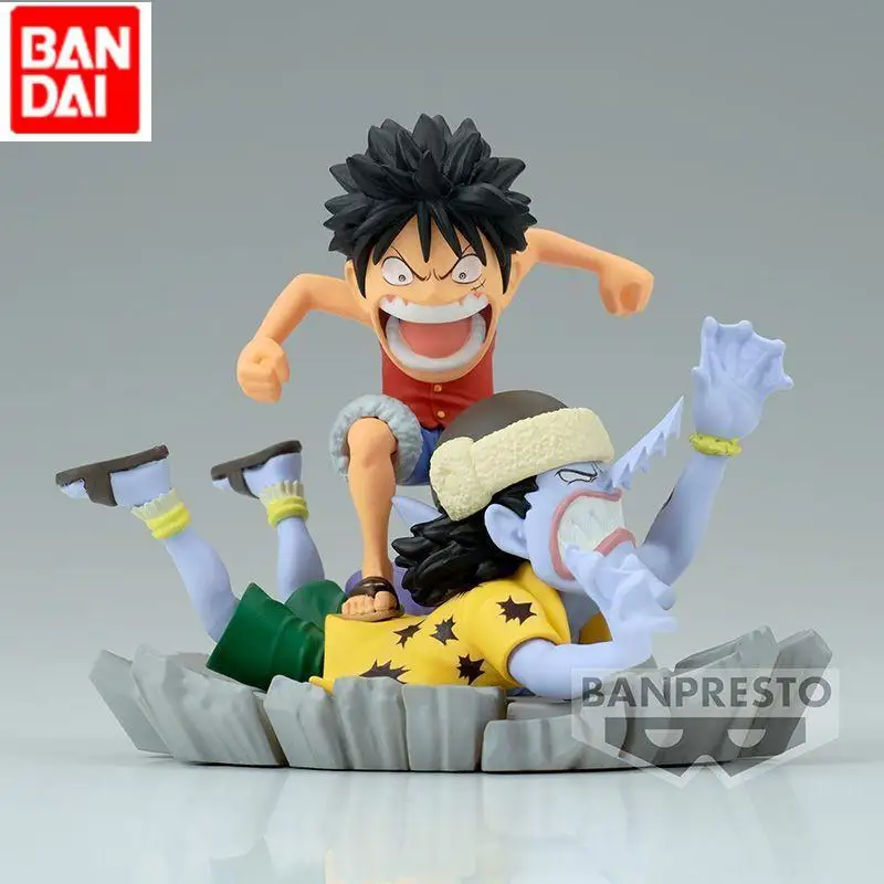 In Stock Original Bandai Banpresto One Piece Log Stories Wcf Monkey D Luffy VS Arlong Figurine Model Anime Genuine Doll Kid Gift