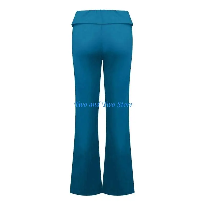 

HX6F Wide Leg Sweatpants for Women Fold Over Low Rise Yoga Pants Low Rise Sweatpants