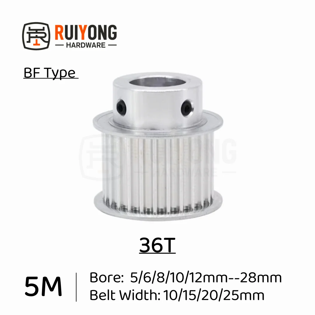 

HTD5M Timing Pulley 36Teeth BF Type Bore 5/6/8/10/12/14/15mm--28mm Belt Width10/15/20/25mm 3D printed parts 5GT