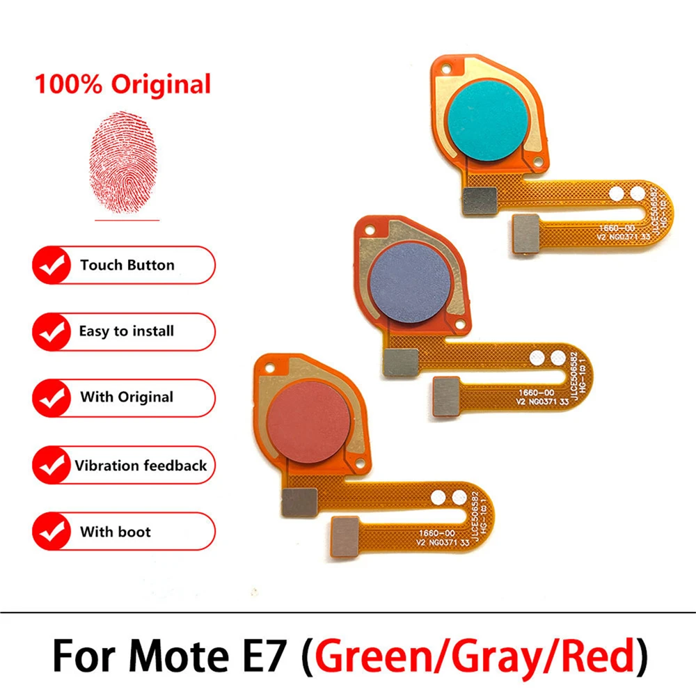 Cable de cinta flexible para Motorola E7, Sensor de huella dactilar, tecla de inicio de retorno, botón de menú