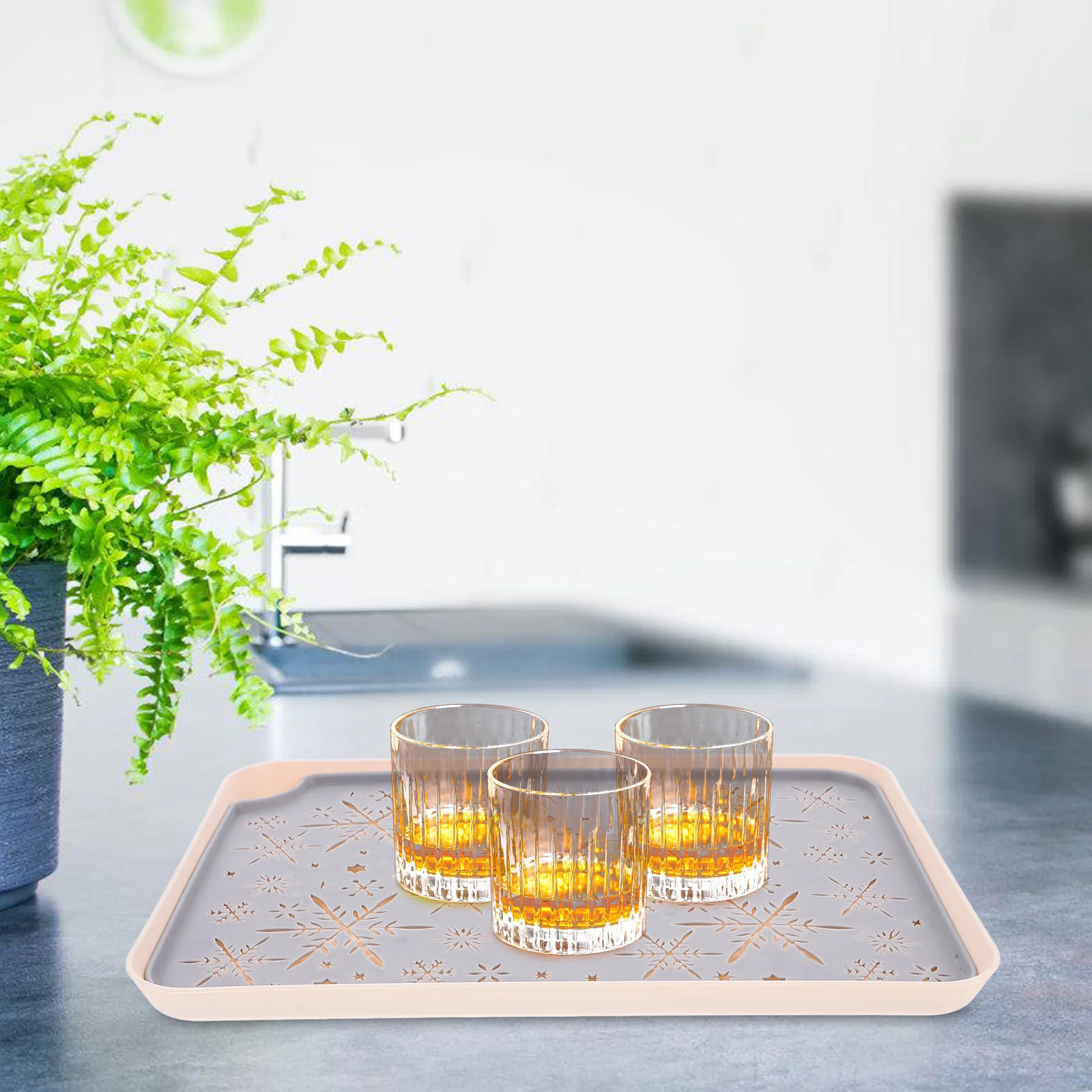 

Cup Drain 30X20Cm Large Capacity Plastic Draining Tray For Kitchen Counter Dish Drying Rack Mat Reusable Household Fruit