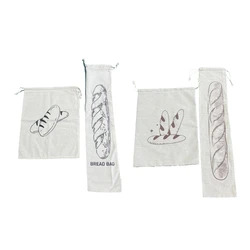 Convenient Linen Drawstring Bread Bag for Easy Storage Durable and Breathable Fabric Suitable for Bread Dropshipping
