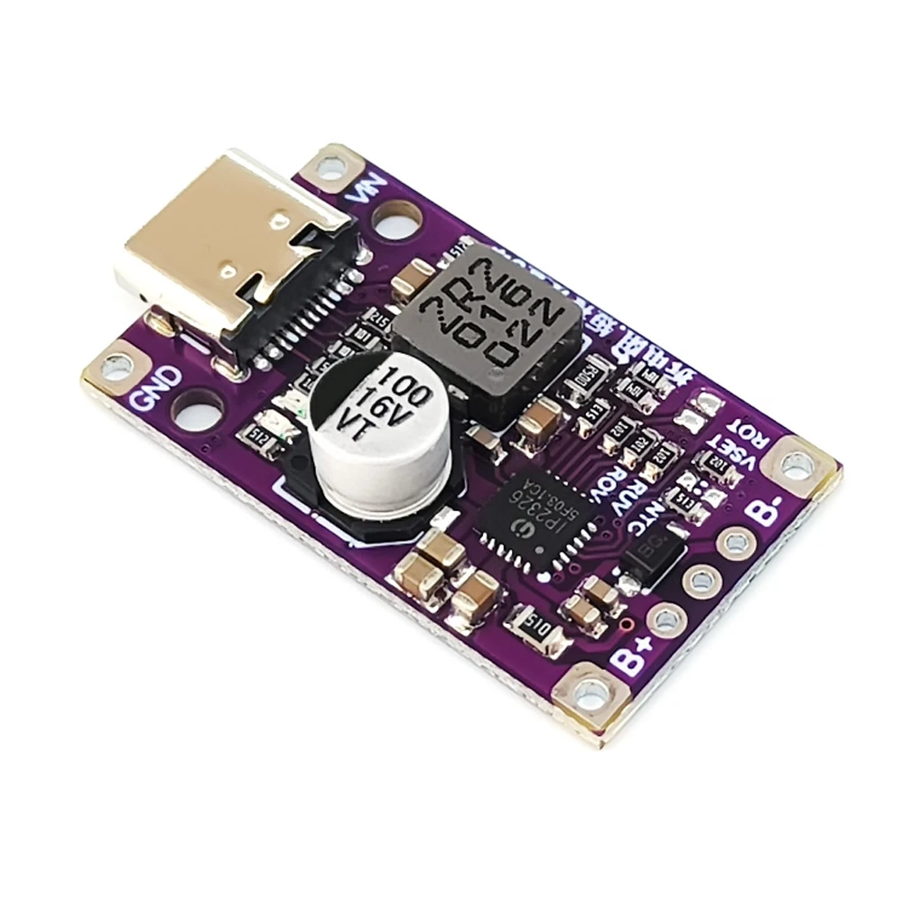 Type-C USB 2-3S BMS 15W 3.7V Lithium Battery Charging Boost Module With Balanced Support QC Fast Charge With Indicator