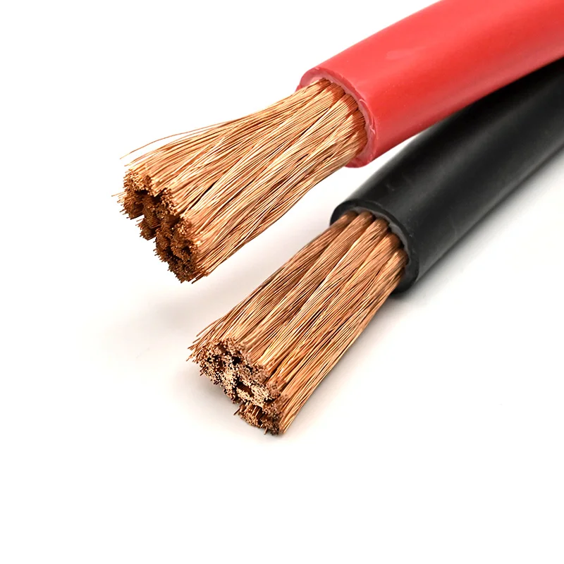 Câble de batterie de haute qualité rouge noir 16 mm2 25 mm2 35 mm2 50 mm2 70 mm2 95 mm2 câble d'alimentation cc en PVC pour liaison de batteries de voiture solaire