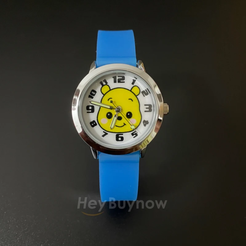 2023 neue Produkt Weiche Silikon 3D Cartoon Gelb Bär Kid Uhr Mode Rosa Quarz Leucht Sport Armbanduhr Geschenk Mädchen