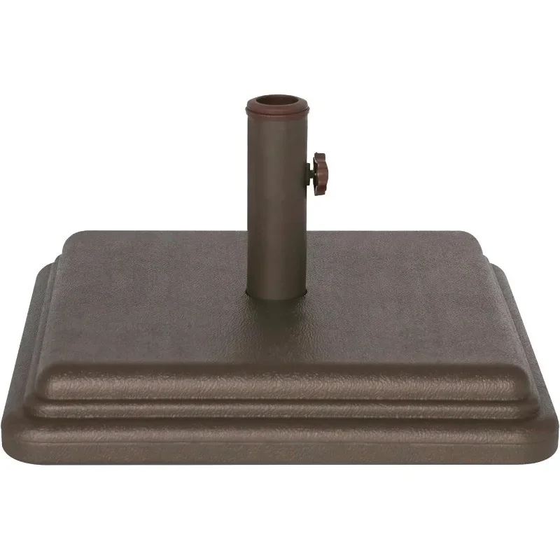 Umbrella Base - Weighted Umbrella base For Use With Patio Table – Heavy Duty Base- 4” Stem Accommodates ” Pole Sizes - Bronze