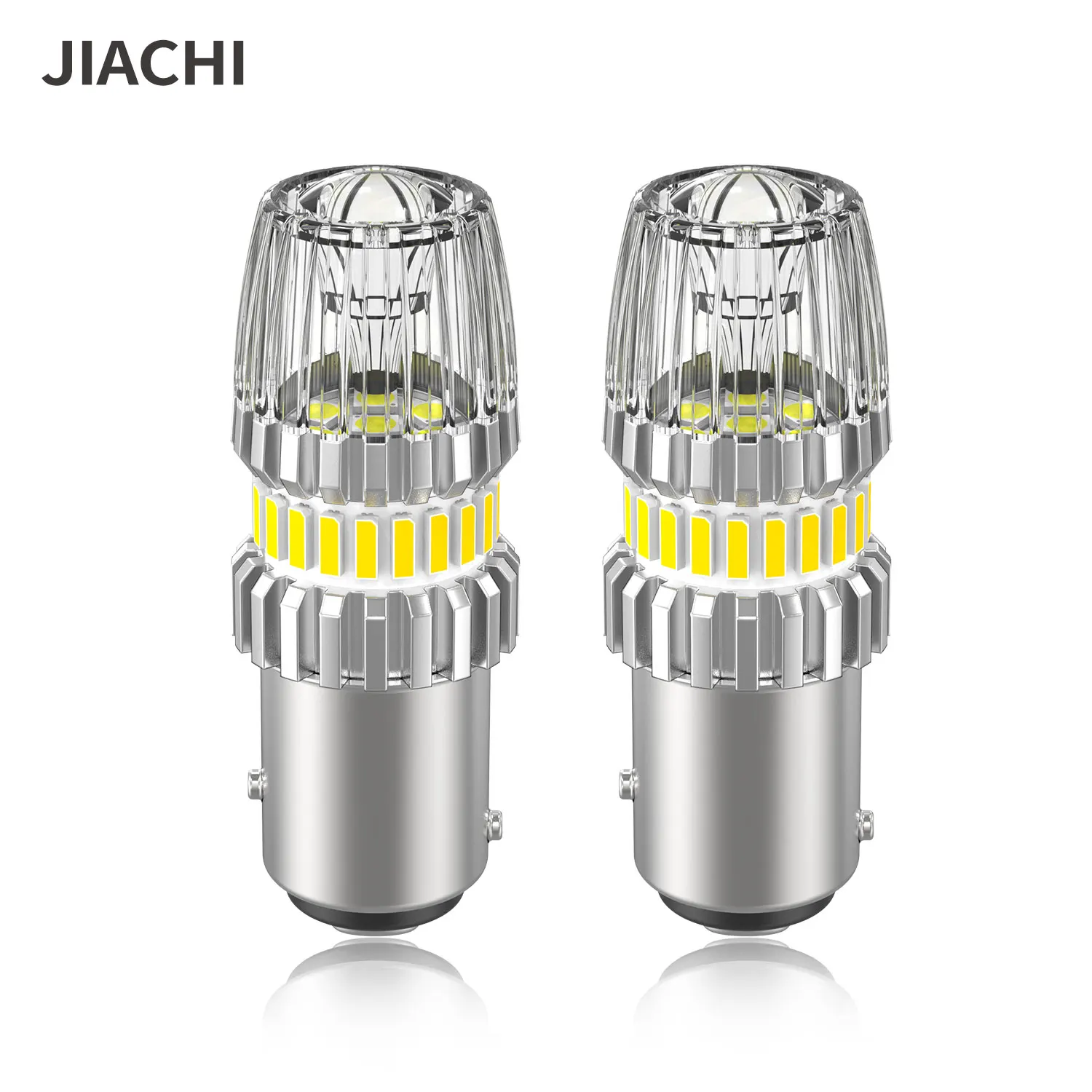 Jiachi 50pcs 1157 BAY15D S25 W21W 7440 BAU15S BA15S 1156 PY21W Led Bulb for Car Accessories 4014+3030Chip 12-24V Auto Lamp White