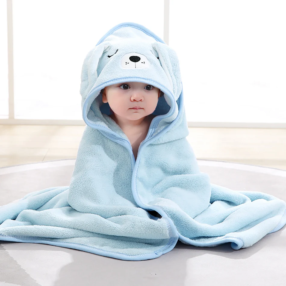 

Newborn Baby Bath Towel Strong Water Absorption Swaddle Average Size Baby Blanket Air Conditioning Quilt Warmth