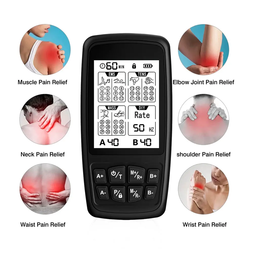 

Electric Muscle Stimulator 37 Modes Digital Therapy Tens Machine Electronic Slimming Pulse Body Shaping Equipment Home Portable