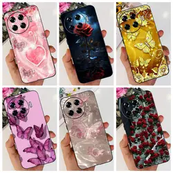 For Tecno Spark 20 Pro Plus Spark 20c 20Pro Phone Case Rose Flower Butterfly Stylish Fashion Soft Matte TPU Silicone Back Cover