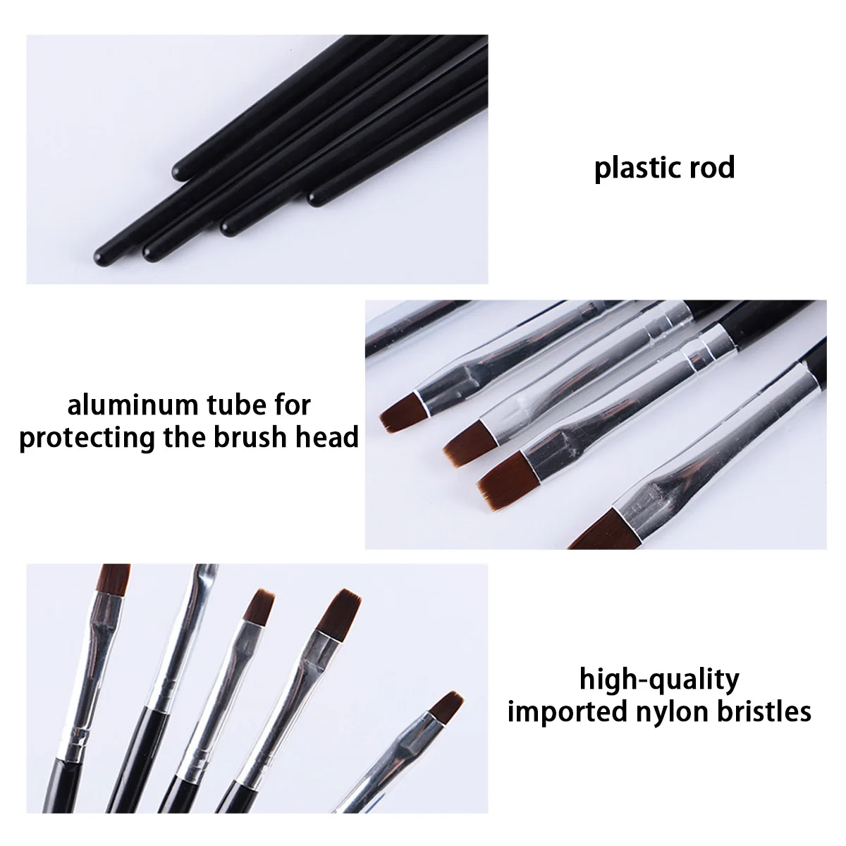 5PCS Dental Resin Brush Pen Silicone Shaping Set Suitable Composite Porcelain Bonding Operation Dentist Sculpture Carving Tool