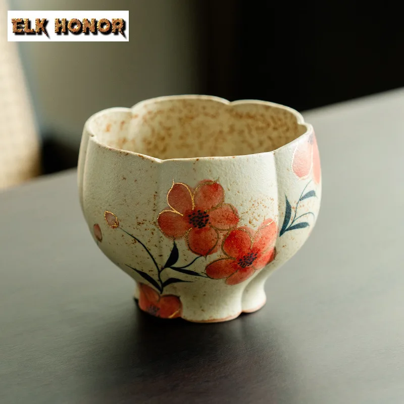 

550ml Pure Hand-painted Peach Blossom Jianshui Washing Cup Bowl Water Washing Slag Tank Chaxi Fruit Bowl Tea Items Accessories