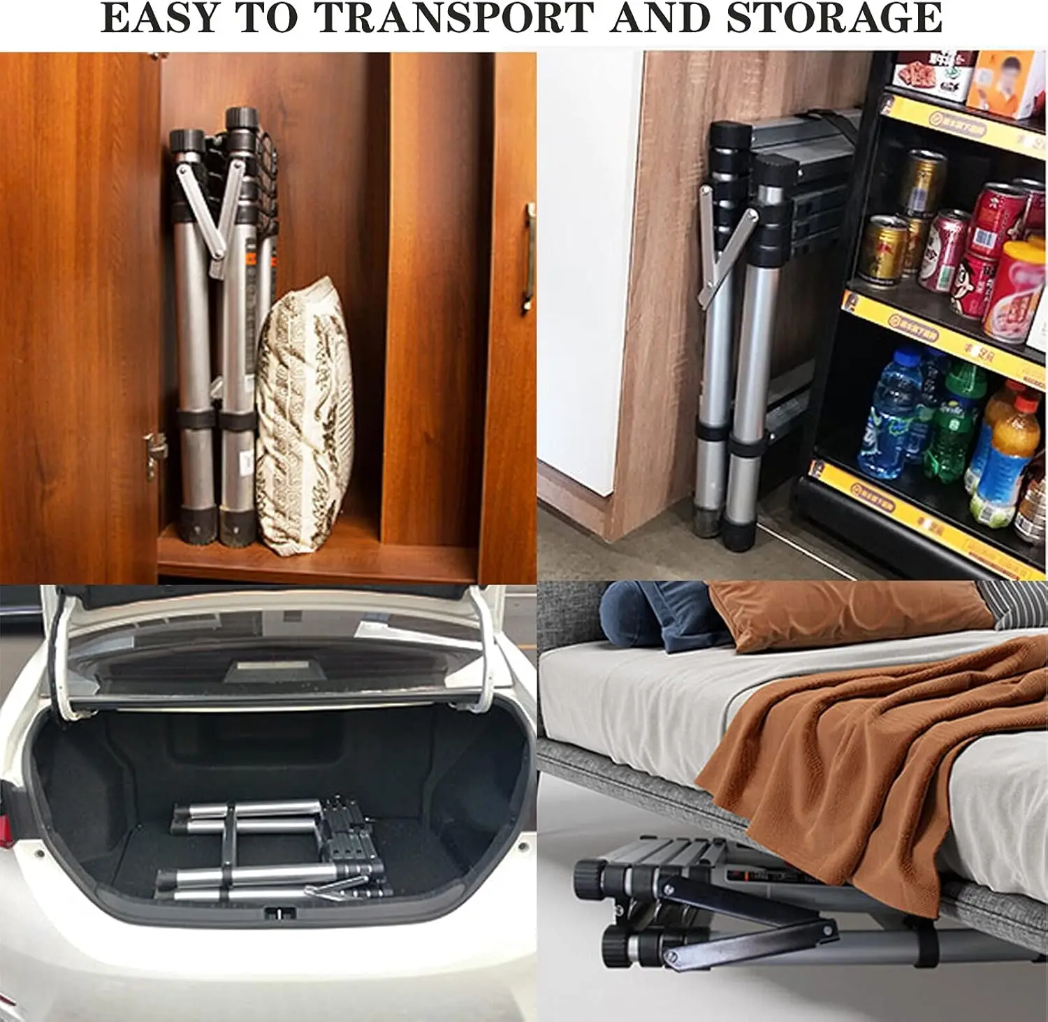 Aluminium Herringbone Ladder Portable Household A-Frame Portable Multi-Purpose Telescopic Ladder 5+6 Steps(1.63M/5.5FT)