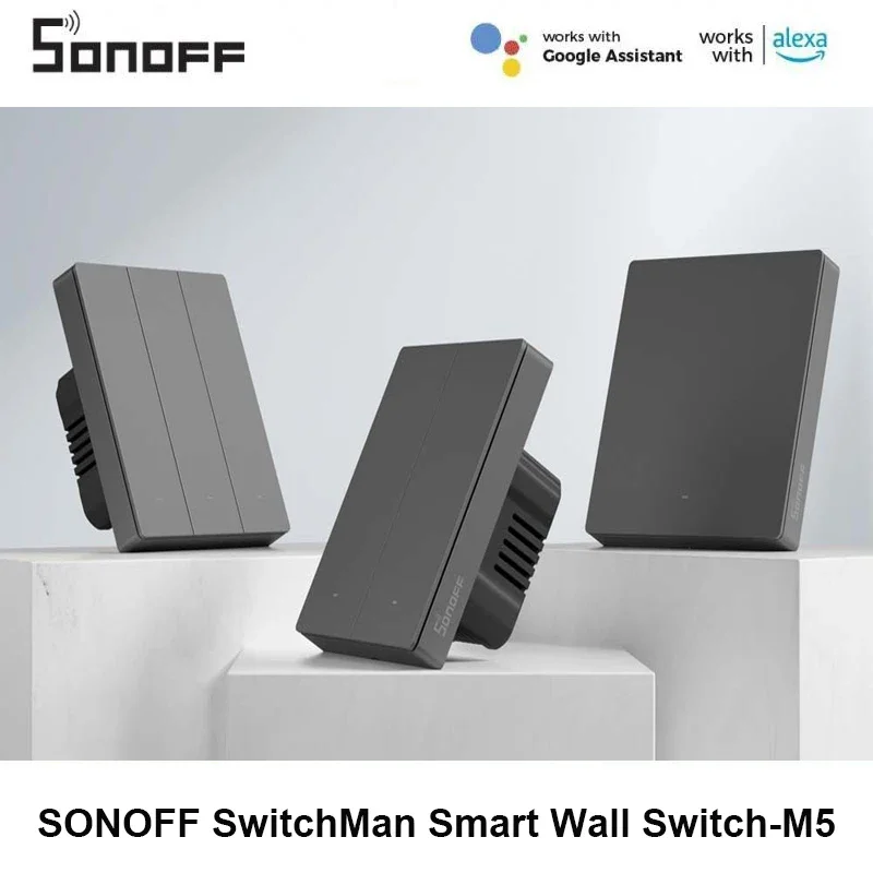 SONOFF M5 SwitchMan WiFi Smart Switch Smart Home 80/86/120 Type 1/2/3 Gang EU/US Wall Switch Via Ewelink Alexa Google Home Alice