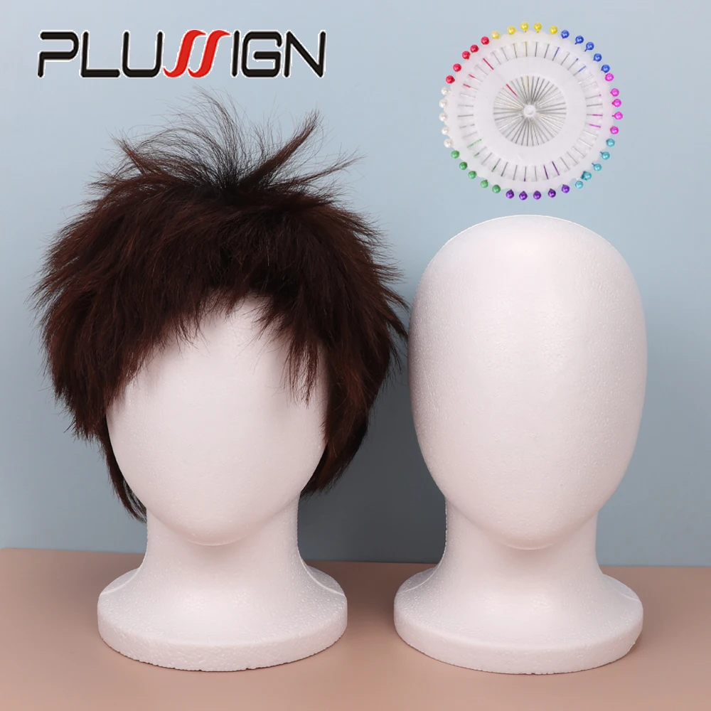 Faceless Mannequin Heads Foam Wigs Holder With 40Pcs Fixed Pins Diy Wig Head Styrofoam Wig Stand Female Foam Wig Display Head