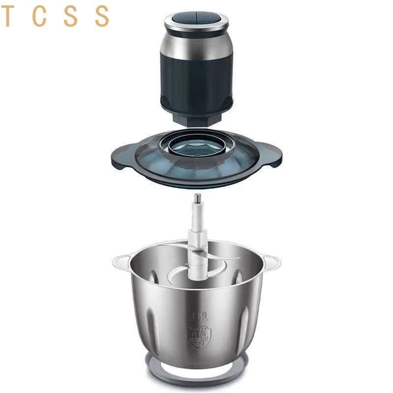 2L Stainless Steel Meat Grinder Food Processor Dumpling Filling Maker Electric Chopper Multifunctional 4-Blade For Home Kitchen