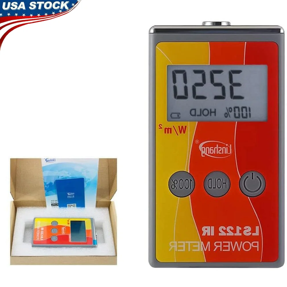 Infrared Power Meter Tester Solar Spectral Wavelength Measurement 1000-1700nm 0-9999% Accuracy 4 AAA Batteries Not Included