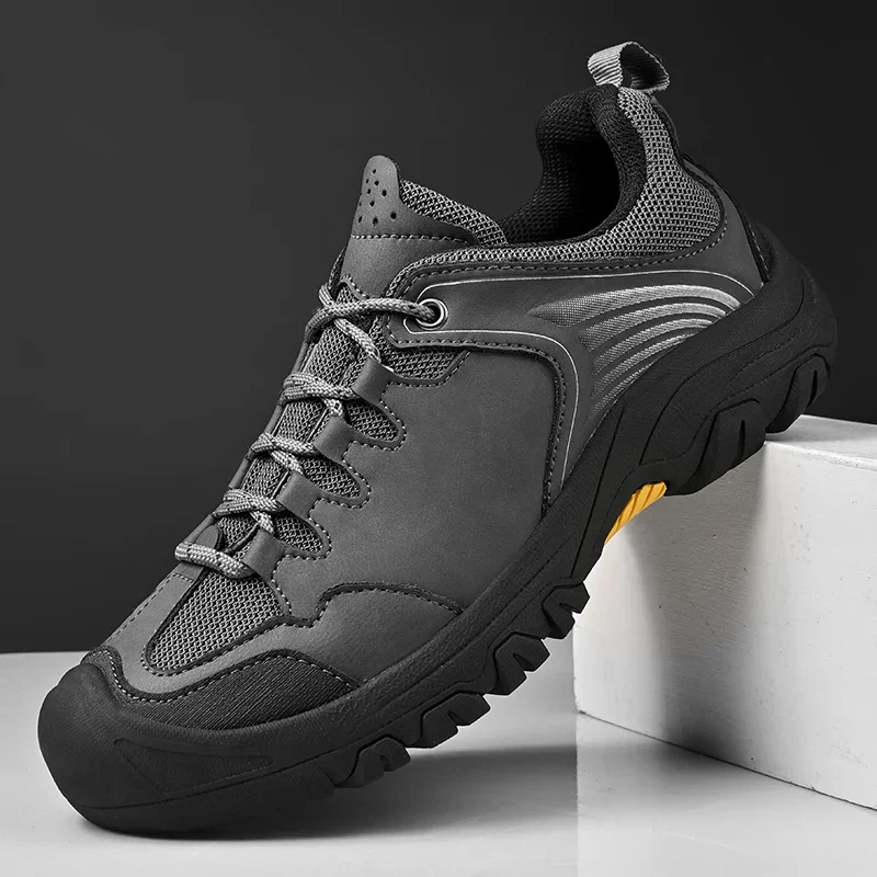 

Leather Fashion Hiking Shoes Men All-match Men Casual Shoes Non-Slip Male Walking Footwear Handmade 2025 New Outdoor Men Shoe