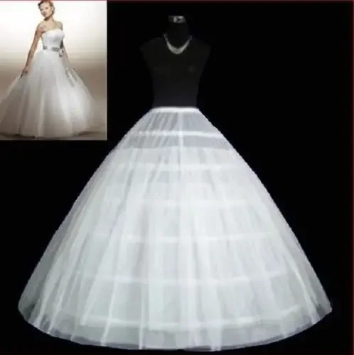 

Sensual Looking Fancy Clingy White 6-HOOP PETTICOAT crinoline SLIP Underskirt BRIDAL WEDDING DRESS