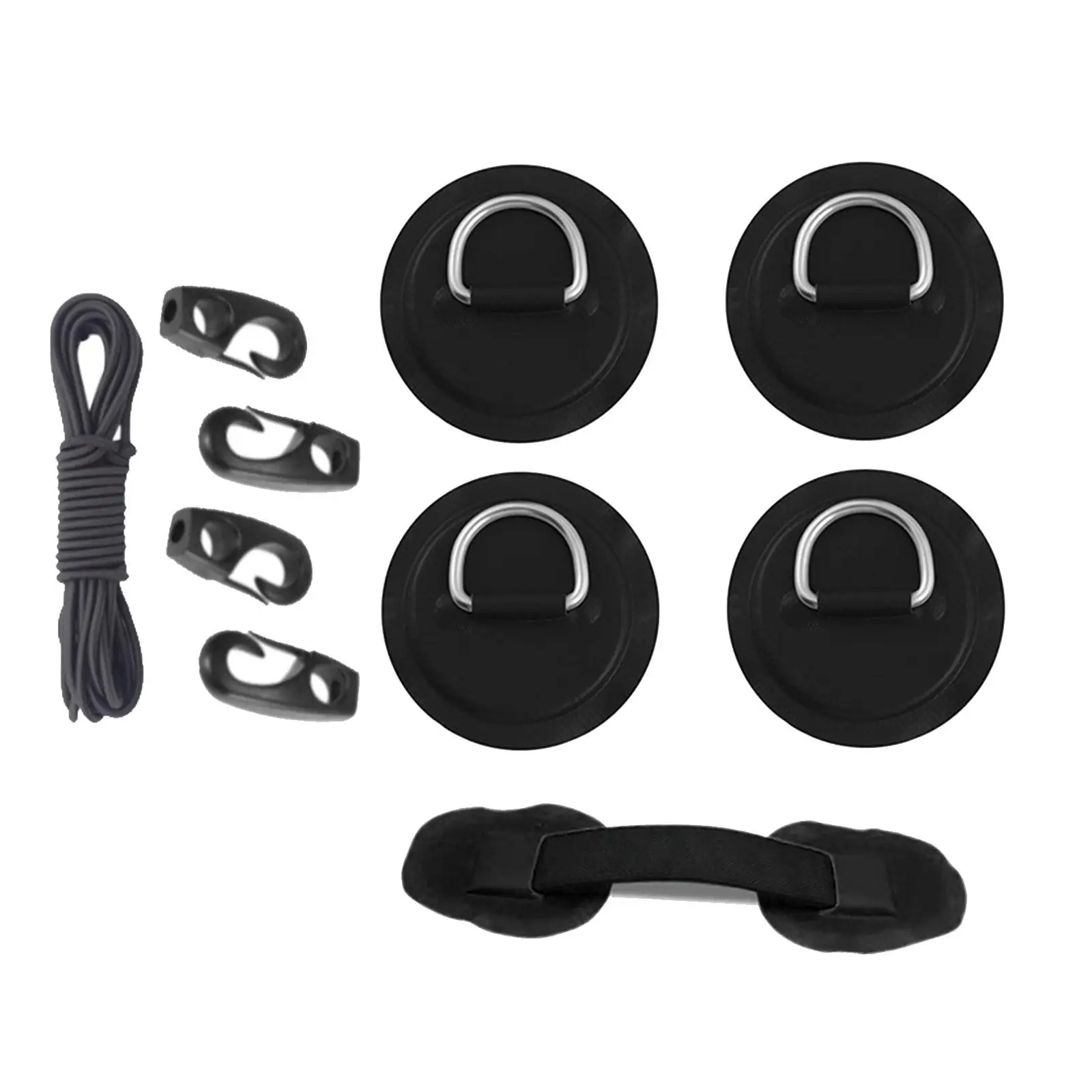 D Ring Pad Patch Bungee Accessories Set Good Performance Round Patch with Cord Hooks Premium Material for Stand up Paddleboard