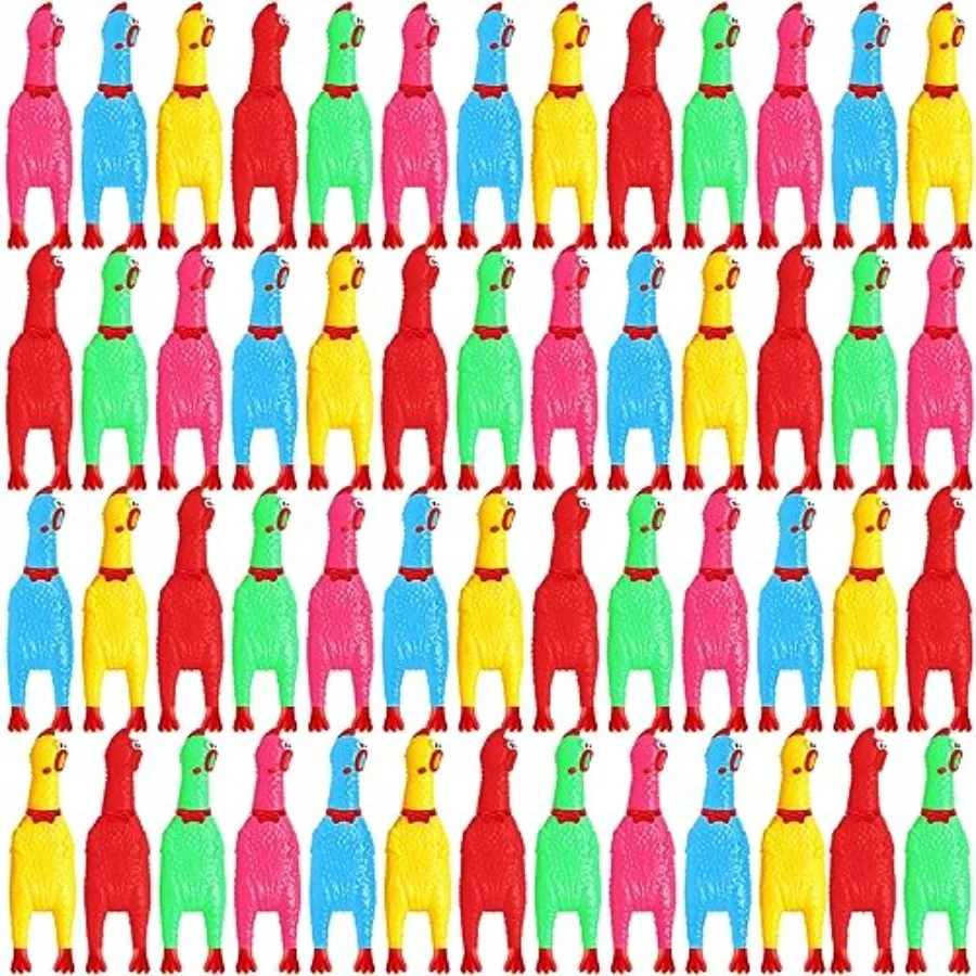 

50 шт. резиновых кур-пищалок, забавные игрушки для собак, оптом, для взрослых собак, 6,3 дюйма, разные цвета