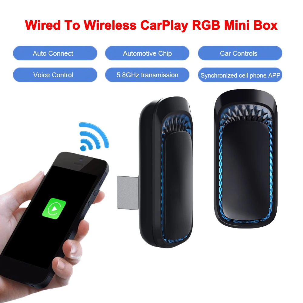 

New Wired to Wireless CarPlay AI BOX Adapter for OEM Car Stereo USB Type-C Plug and Play Adapter Dongle Automatic Link Converter