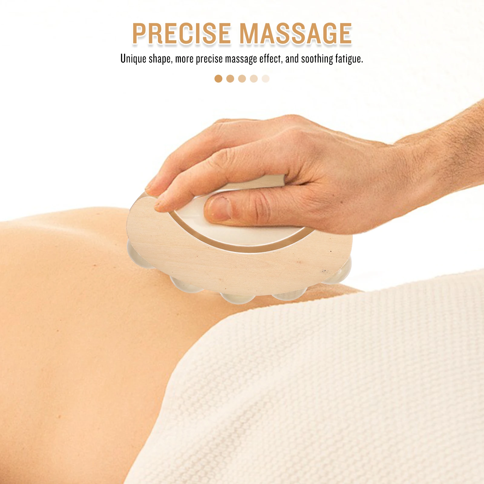 

Durable Wood Massage Roller Natural Wooden Handle for Arm Back Leg Neck Pressure Relief Compact Lightweight Design