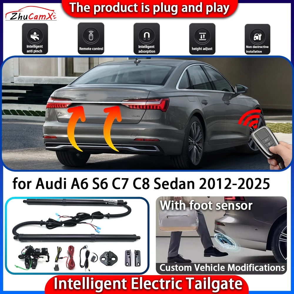 ZhuCamX Smart Powered Tailgate System for Audi A6 S6 C7 C8 Sedan 2012-2025 Automatic Intelligent Electric Trunk Lift Control Kit