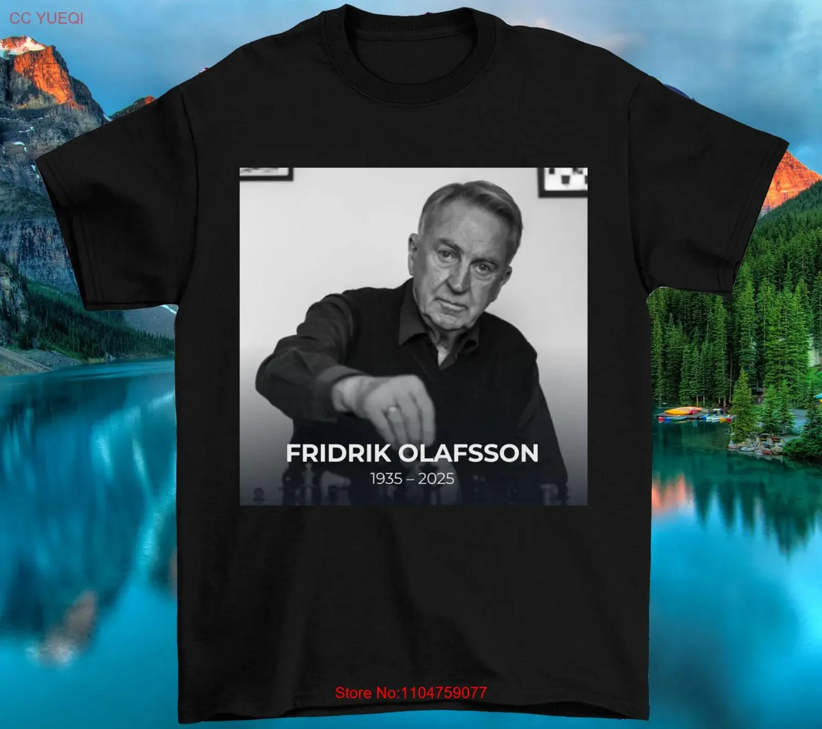 

VTG Friðrik Ólafsson Black Men Size S 5XL T Shirt Gifl For Fan EG1226 vintage Washed Breathable Soft Unisex fashion Stretched