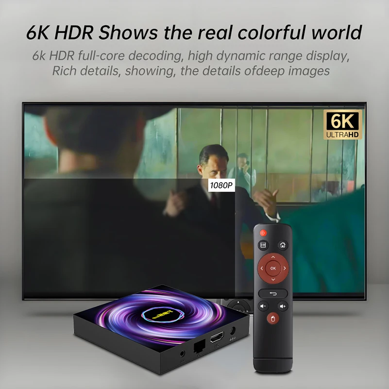 T95 W2 Smart Android TV Box TV Amlogic S905 6K@30fps 100M/LAN Dual Wifi2.4G/5G BT4.0 Google Assistant Media Player Set Top Box