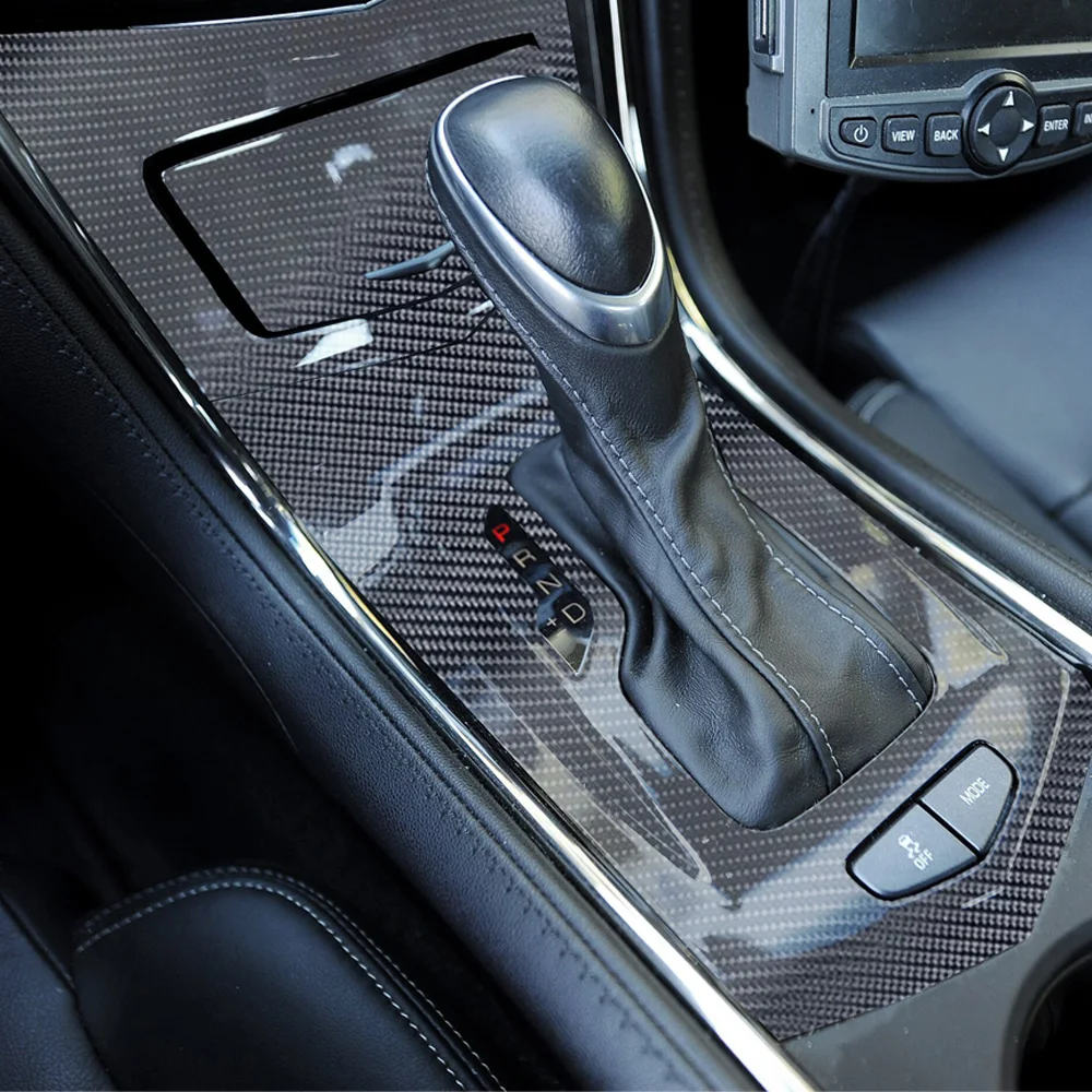 For Cadillac ATS 2013-2019 Interior Central Control Panel Door Handle Carbon Fiber Stickers Decals Car styling Accessorie