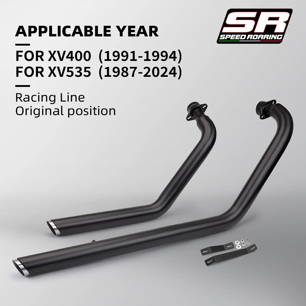 

Fit For Virago 535 XV 400 XV535 XV400 XV535/400 Motorcycle Dual Exhaust Full System Muffler Double Muffler Pipe