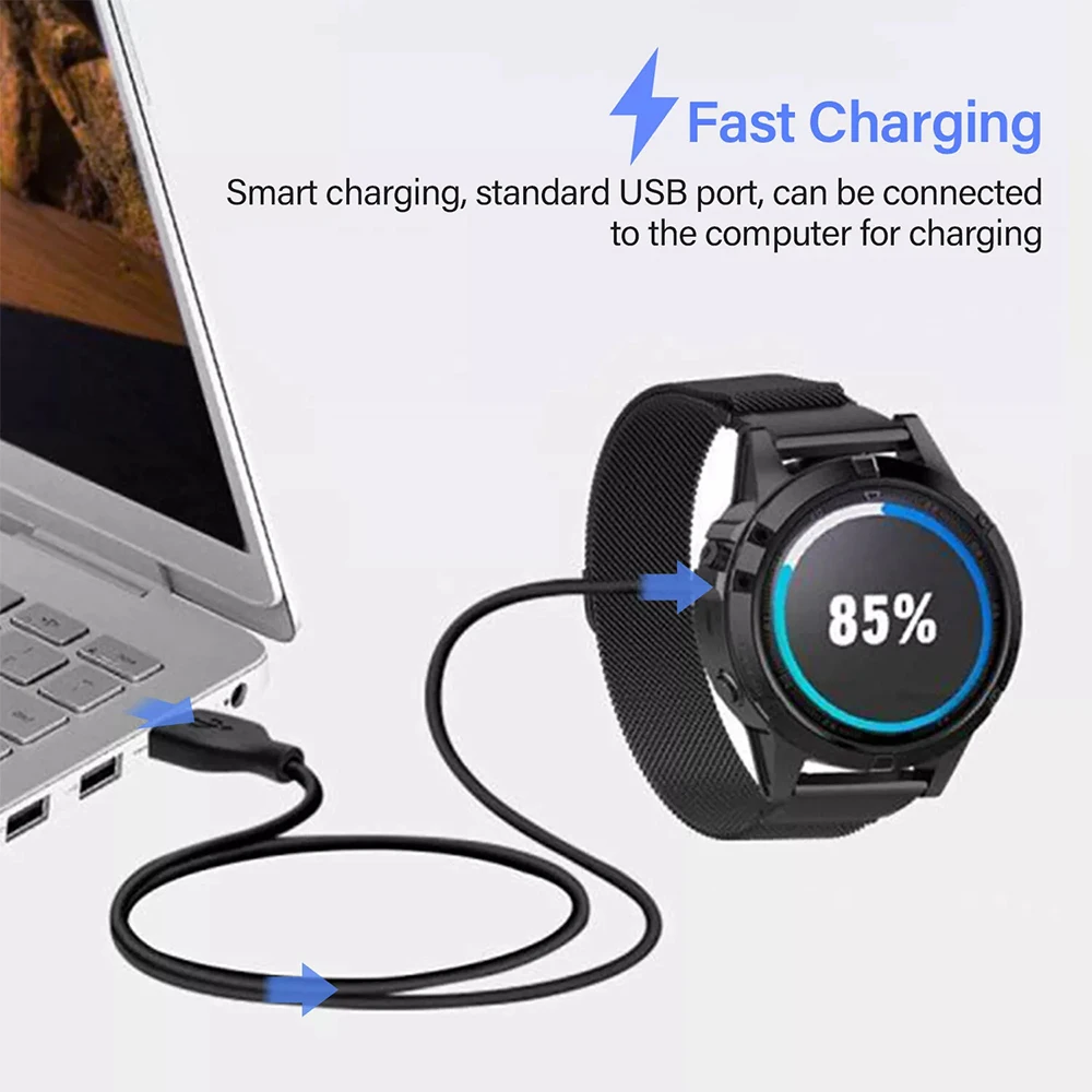 كابل شاحن الساعة لـ Garmin Forerunner 45 55 245 255 265 745 945 955 965 سوار شاحن USB لاستبدال معدات الساعة
