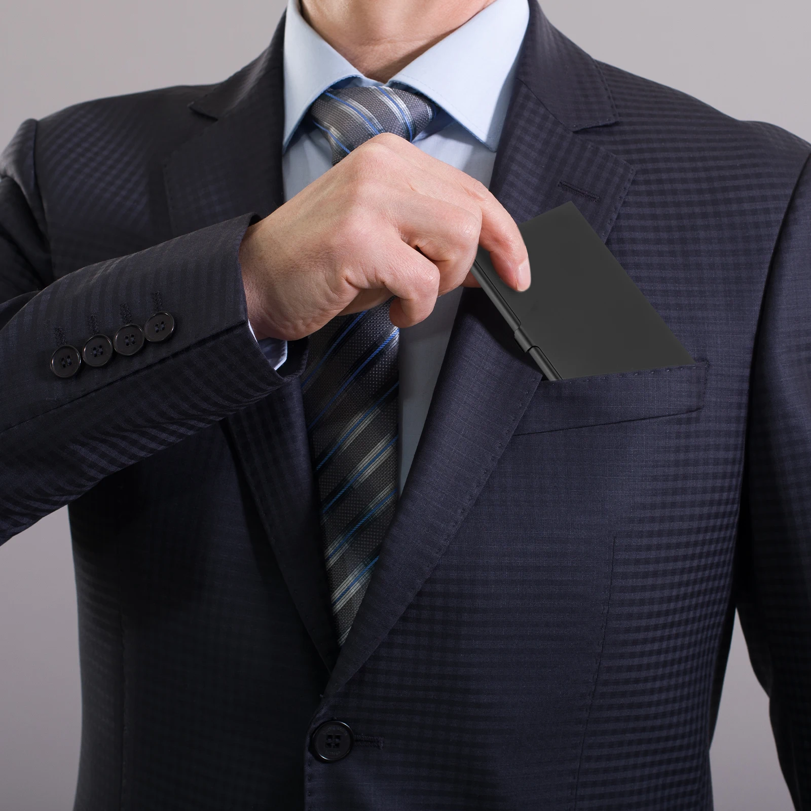 10Pcs Aluminum Alloy Business Card Holder Metal Card Case Professional Pocket Card Holder for Name Card Credit Card Wallet Box