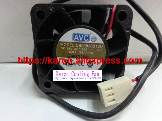 DB03828B12U -030 DC12V 0.82A 3.8cm 38*38*28MM double ball cooling fan