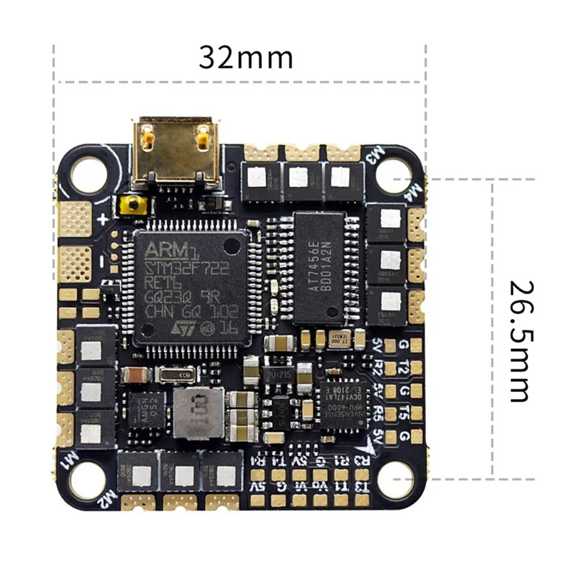 ABGB-F7-45A F722-45A AIO V2 F722 وحدة تحكم في الطيران مع BLHELIS 45A 4In1 ESC 2-6S للطائرات بدون طيار