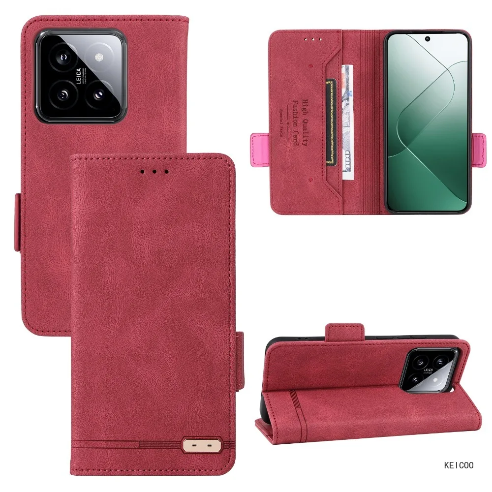 Anti-fall Phone Cover for Xiaomi 14 Note 12 13 Ultra Pro Plus 4G  Shell Pluggable Card Wallet Clip Stand Holder  Case