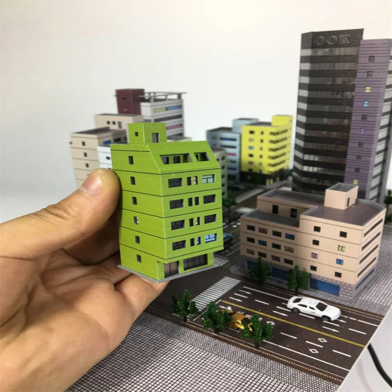 1:300 Scene City Building Sandtischmodell, zusammengebautes Diorama-Layout aus Kunststoff – Detail 9