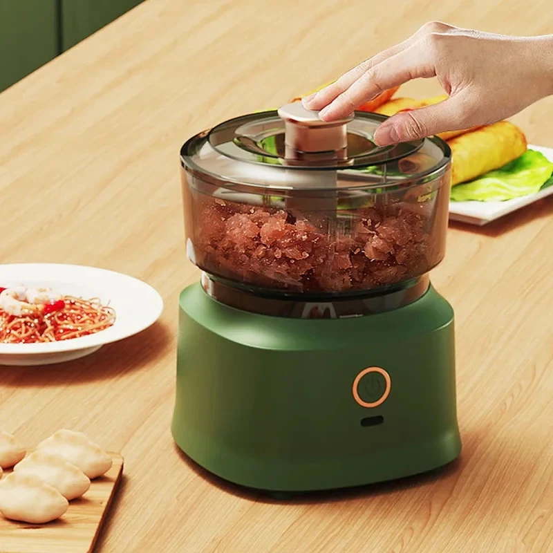 Mini Meat Grinder Electric Garlic Masher Multifunctional Kitchen Wireless Food Stir Shredder Baby Auxiliary Food Machine 350ml