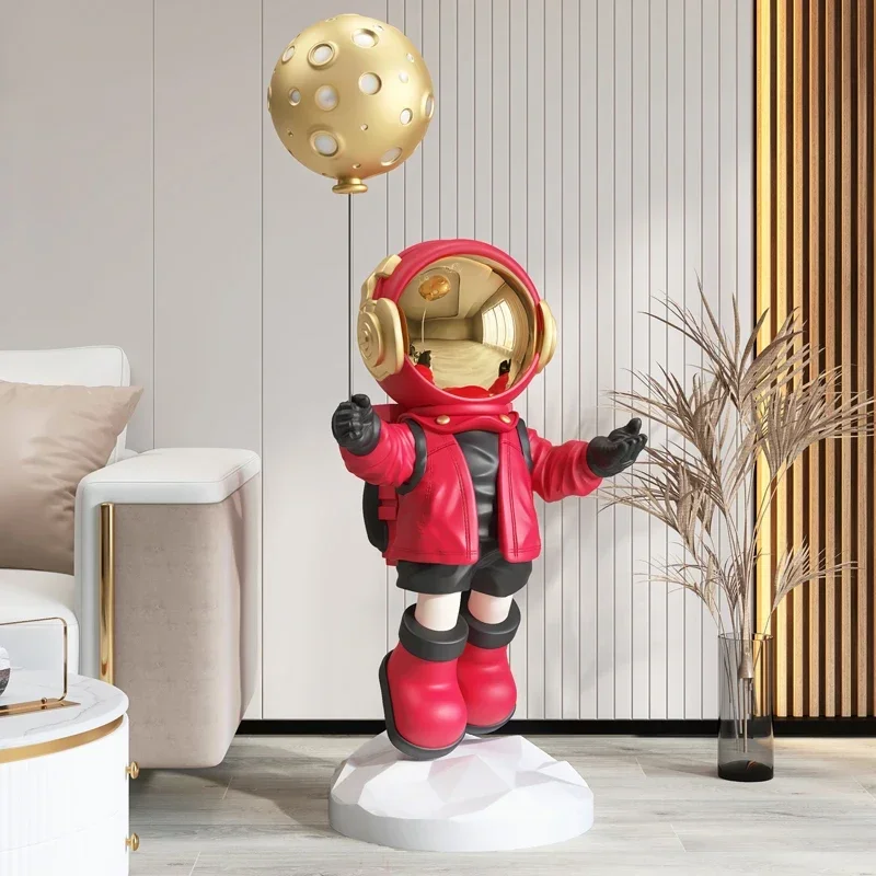 110CM Large Size Statue Living Room Floor Decor Electroplated Astronaut Sculpture Modern Nordic Home Decoration Accessories