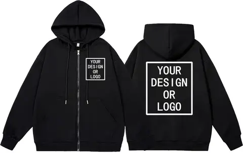 Custom Your Own Design Brand Logo/Picture Personalized Custom Men Women DIY Zipper Hoodies Sweatshirt Casual Hoody New Pullover