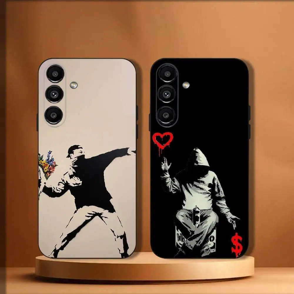 

Art Banksy Graffiti Phone Case For Samsung Galaxy A20,A21s,A22,A31,A32,A52,A53,A72,73,A80 Soft Black Cover