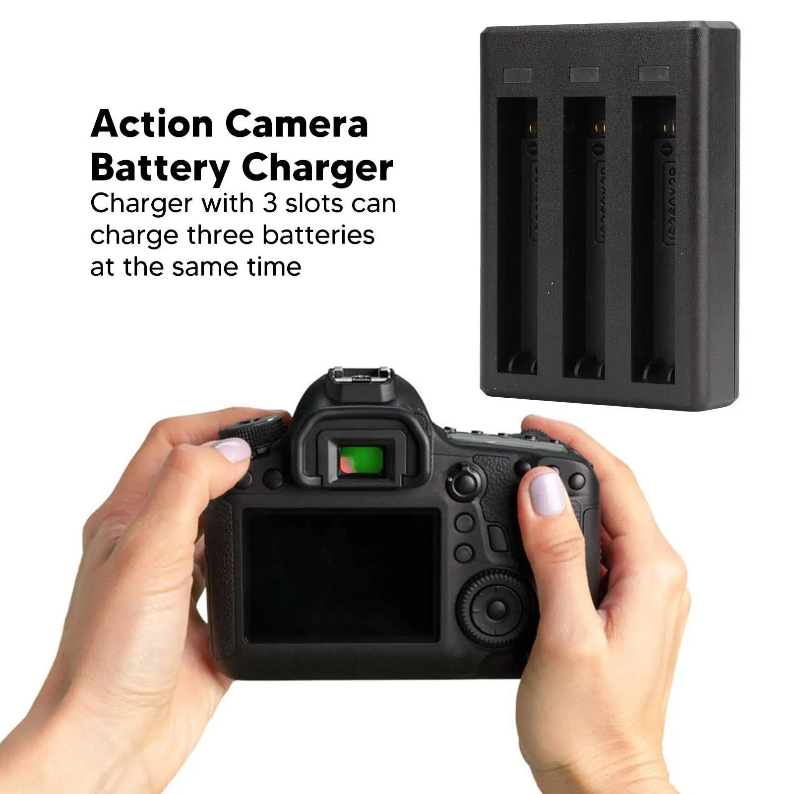 3-Slot Action Camera Charger Hub with LED Indicator for one X3 - Efficient Charging Solution